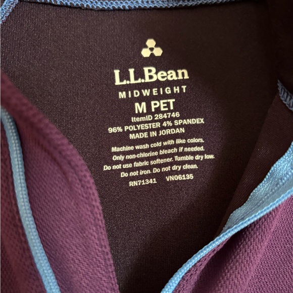 L.L. Bean Purple and Blue Midweight Pullover. Size Medium Petite - Picture 3 of 3